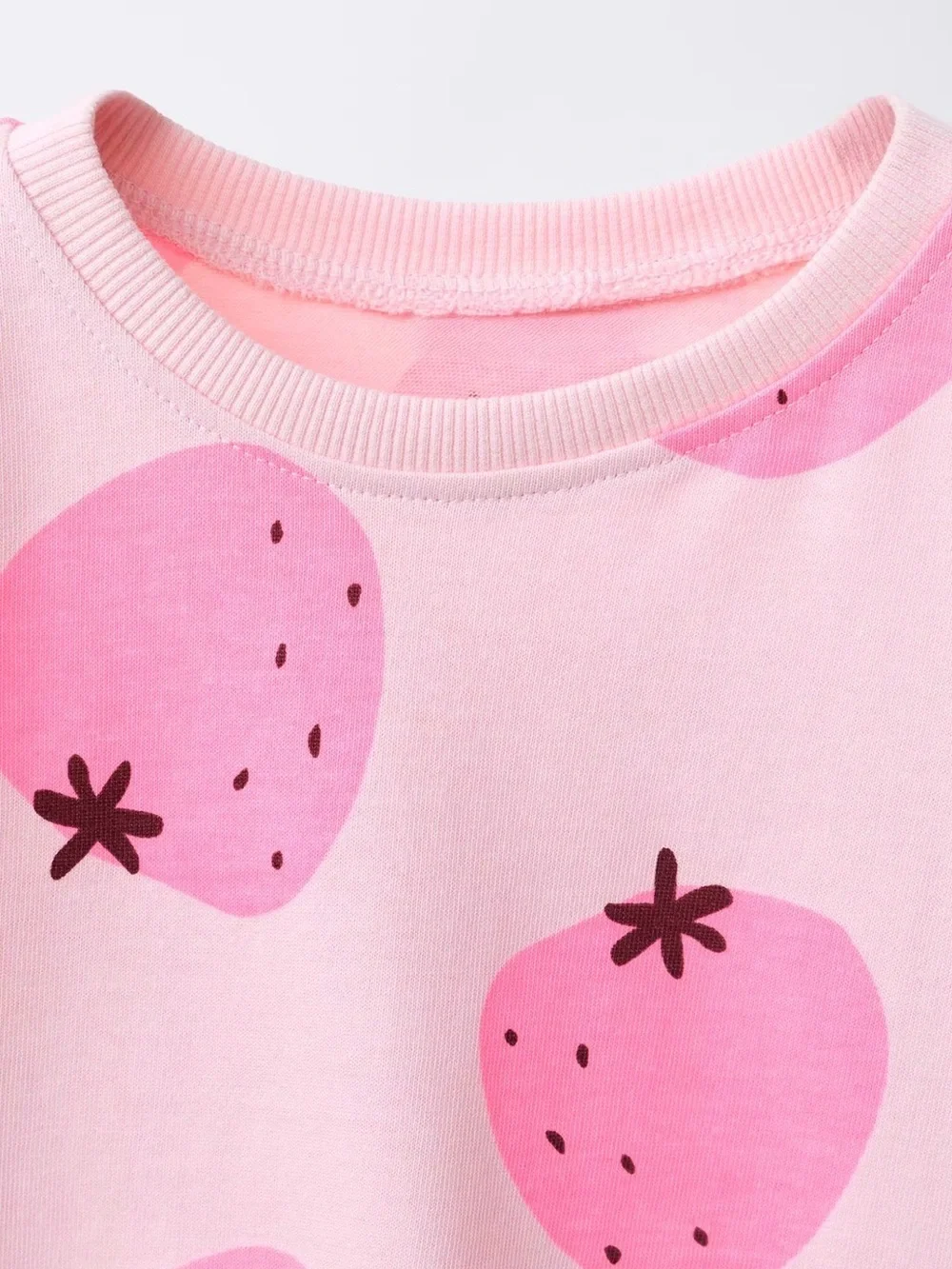 Kids Pink Strawberry Print Pajama Set